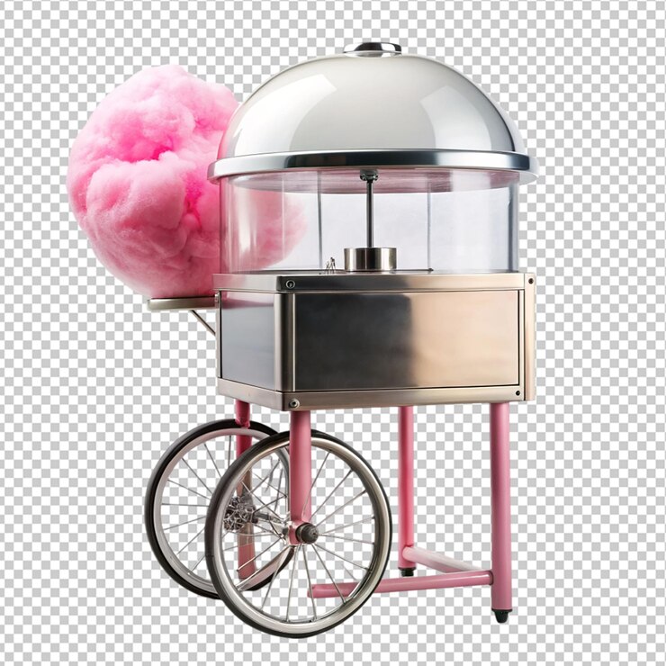 PSD máquina de algodón caramelo vintage en un fondo transparente