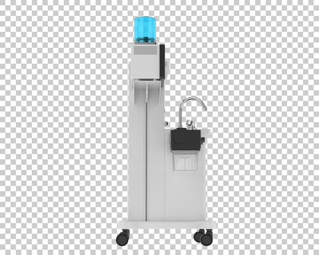PSD máquina de anestesia en la ilustración de renderizado 3d de fondo transparente