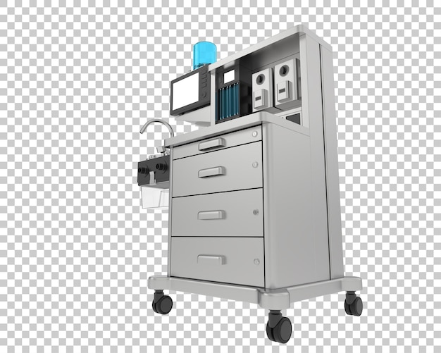 Máquina de anestesia en la ilustración de renderizado 3d de fondo transparente