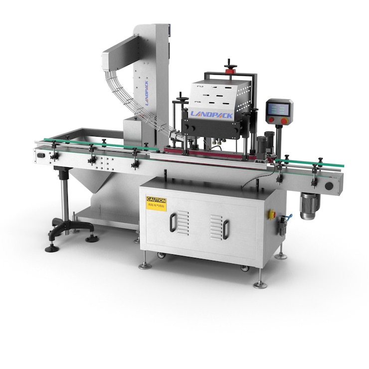 PSD máquina automatizada de tapado y rellenado de botellas en un entorno industrial