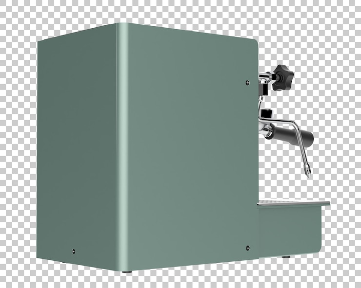 PSD máquina de café aislada sobre fondo transparente ilustración de renderizado 3d