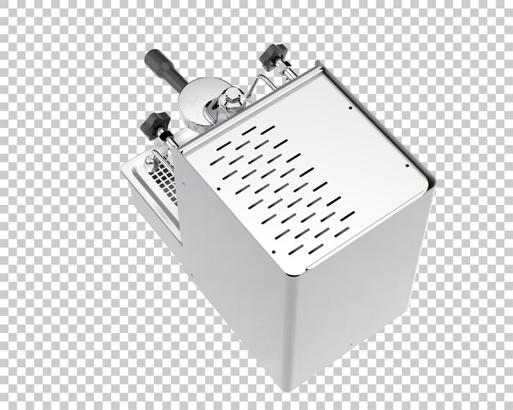 PSD máquina de café aislada sobre fondo transparente ilustración de renderizado 3d