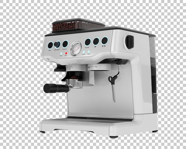 Máquina de café aislada sobre fondo transparente Ilustración de renderizado 3d
