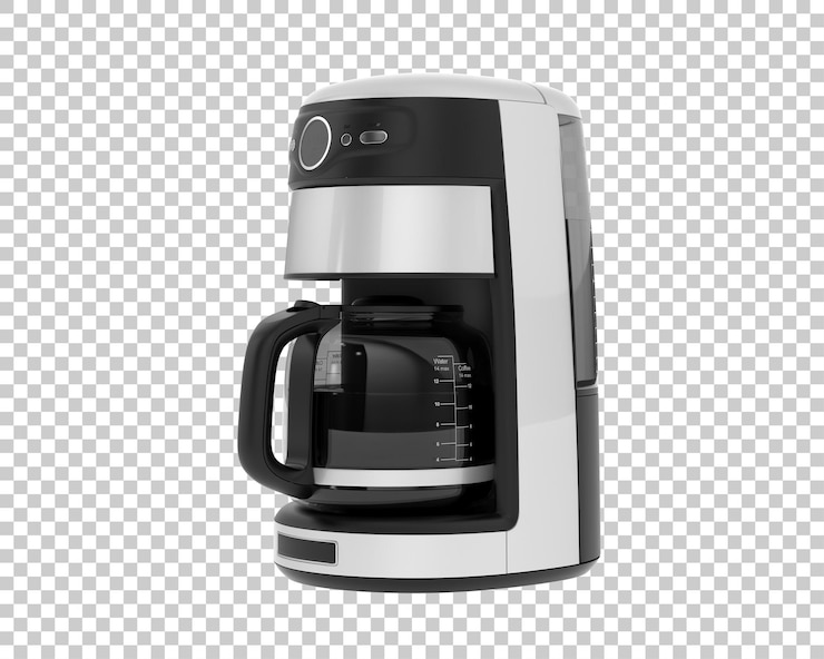 PSD máquina de café aislada sobre fondo transparente ilustración de renderizado 3d