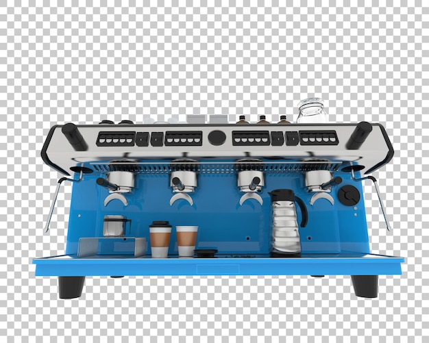 Máquina de café aislada sobre fondo transparente Ilustración de renderizado 3d