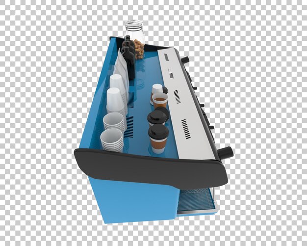Máquina de café aislada sobre fondo transparente Ilustración de renderizado 3d