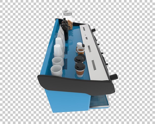 PSD máquina de café aislada sobre fondo transparente ilustración de renderizado 3d