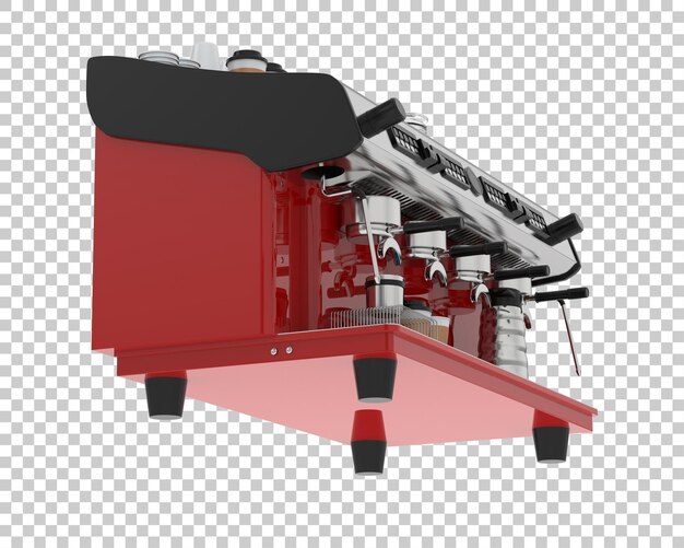 Máquina de café aislada sobre fondo transparente Ilustración de renderizado 3d