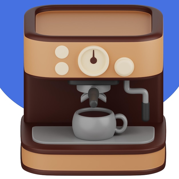 PSD máquina de café de ilustración de icono 3d