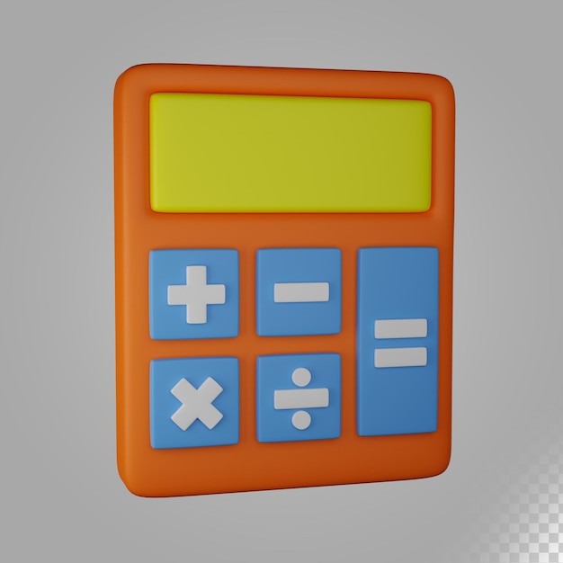 Máquina calculadora de ilustración 3d