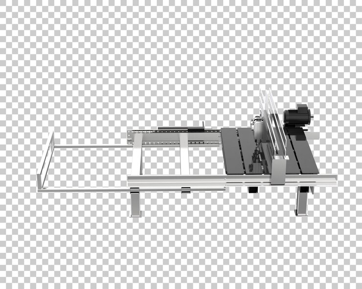 PSD máquina cnc aislada sobre fondo transparente ilustración de renderizado 3d