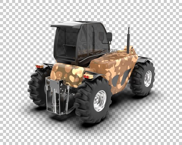 Máquina de corte de árboles aislada en el fondo Ilustración de renderización 3D
