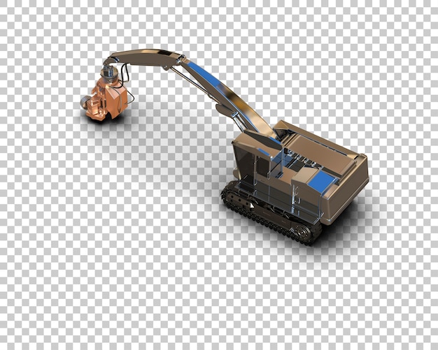 Máquina de corte de árboles aislada en el fondo Ilustración de renderización 3D