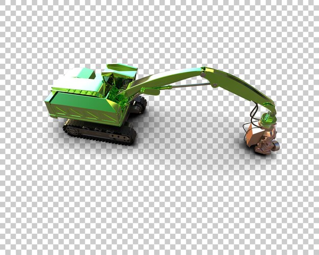 PSD máquina de corte de árboles aislada en el fondo ilustración de renderización 3d