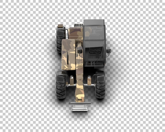 Máquina de corte de árboles aislada en el fondo Ilustración de renderización 3D