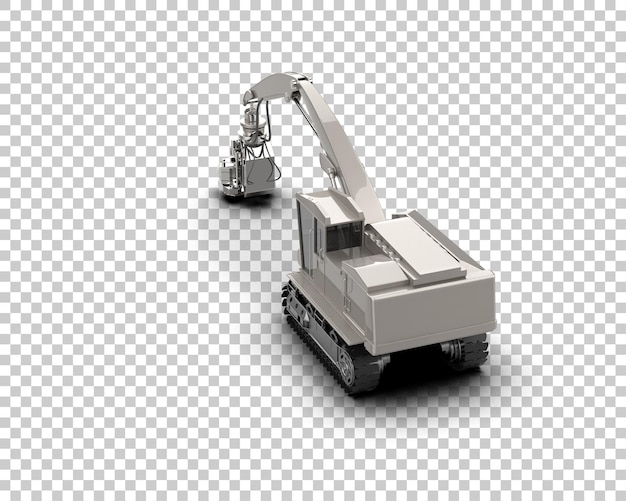Máquina de corte de árboles aislada en el fondo Ilustración de renderización 3D