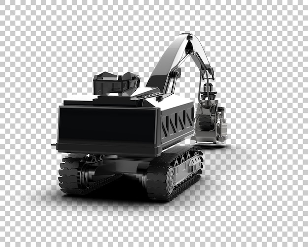Máquina de corte de árboles aislada en el fondo Ilustración de renderización 3D