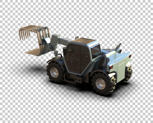 Máquina de corte de árboles aislada en el fondo Ilustración de renderización 3D
