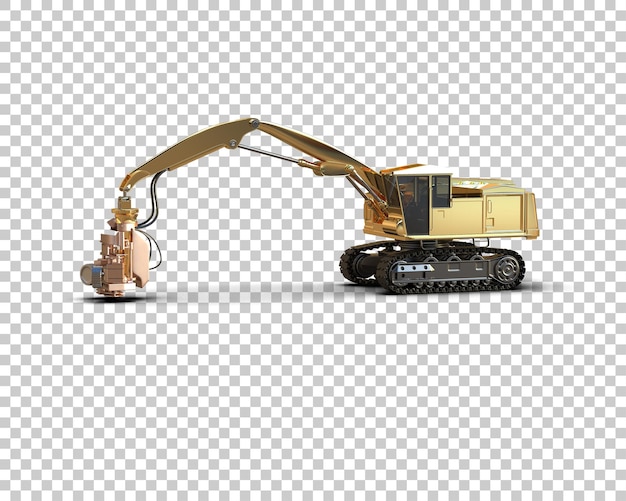 Máquina de corte de árboles aislada en el fondo Ilustración de renderización 3D