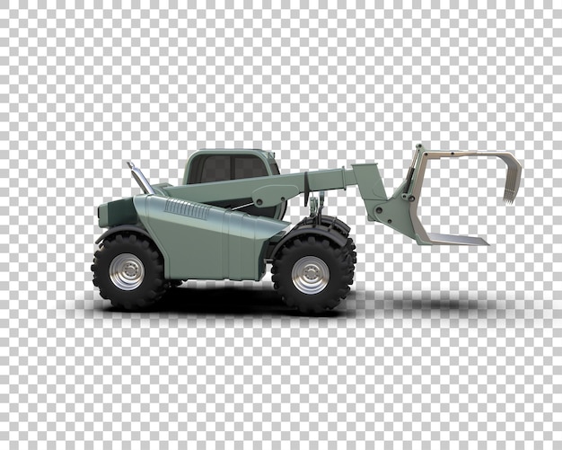 Máquina de corte de árboles aislada en el fondo Ilustración de renderización 3D