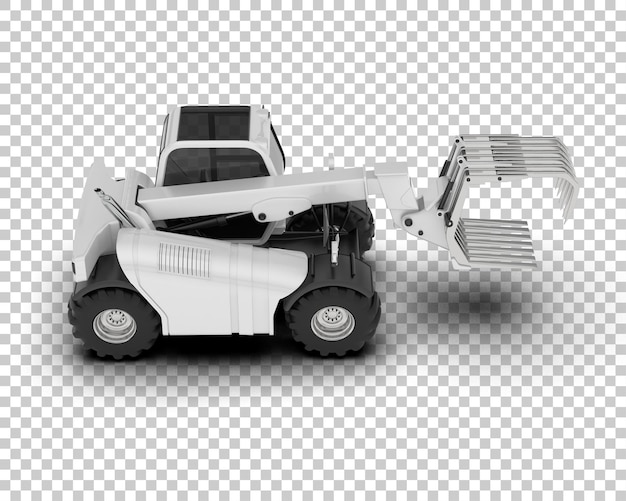 Máquina de corte de árboles aislada en el fondo Ilustración de renderización 3D
