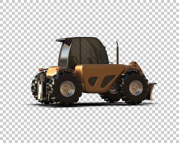 Máquina de corte de árboles aislada en el fondo Ilustración de renderización 3D