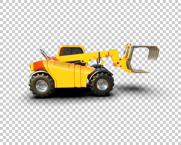 Máquina de corte de árboles aislada en el fondo Ilustración de renderización 3D