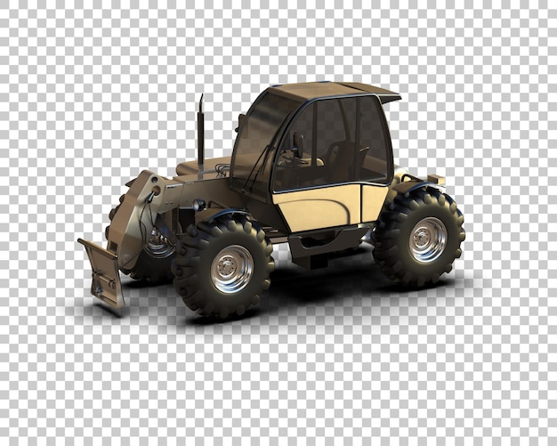Máquina de corte de árboles aislada en el fondo Ilustración de renderización 3D