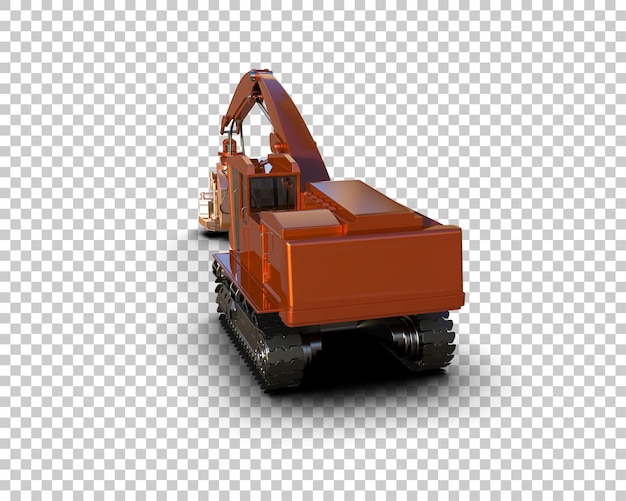 Máquina de corte de árboles aislada en el fondo Ilustración de renderización 3D