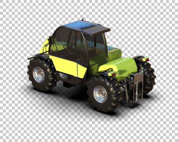 Máquina de corte de árboles aislada en el fondo Ilustración de renderización 3D