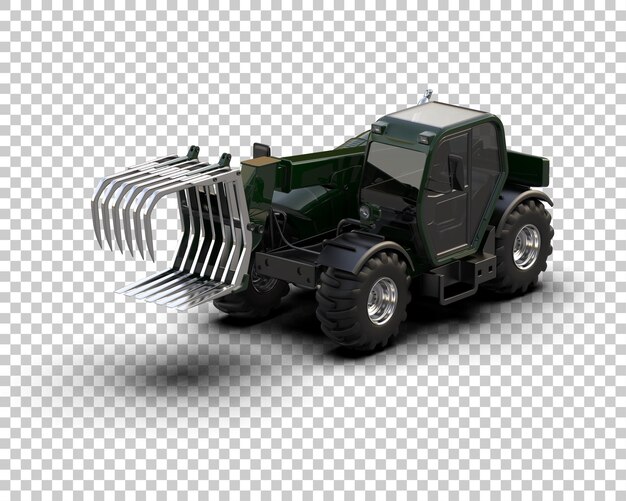 Máquina de corte de árboles aislada en el fondo Ilustración de renderización 3D