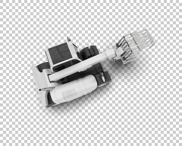 Máquina de corte de árboles aislada en el fondo Ilustración de renderización 3D