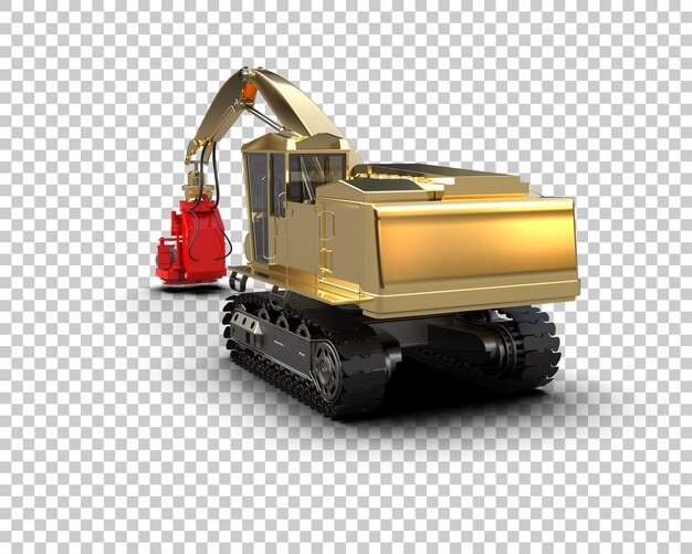 Máquina de corte de árboles aislada en el fondo Ilustración de renderización 3D
