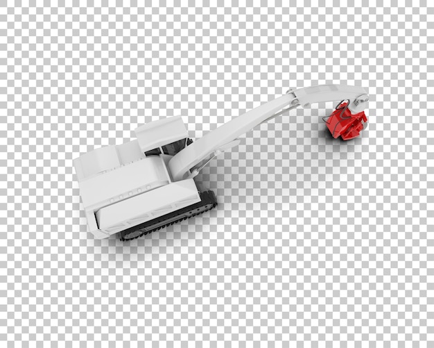 Máquina de corte de árboles aislada en el fondo Ilustración de renderización 3D
