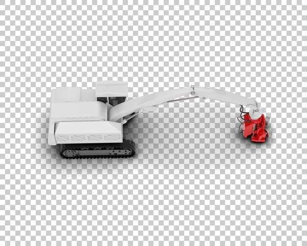 Máquina de corte de árboles aislada en el fondo Ilustración de renderización 3D