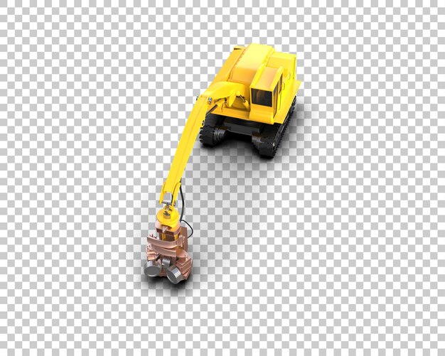 Máquina de corte de árboles aislada en el fondo Ilustración de renderización 3D