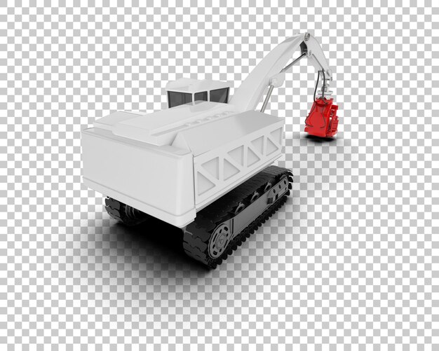 Máquina de corte de árboles aislada en el fondo Ilustración de renderización 3D