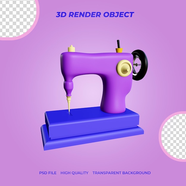 PSD máquina de coser 3d render icon