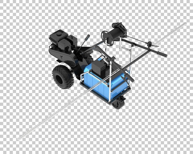 Máquina cultivadora aislada sobre fondo transparente Ilustración de renderizado 3d