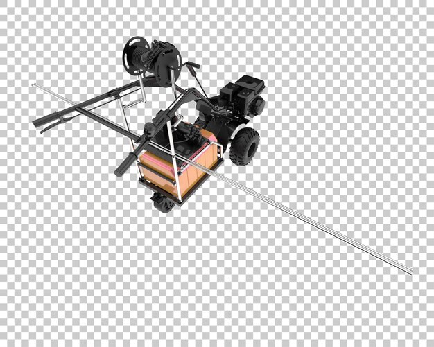 Máquina cultivadora aislada sobre fondo transparente Ilustración de renderizado 3d