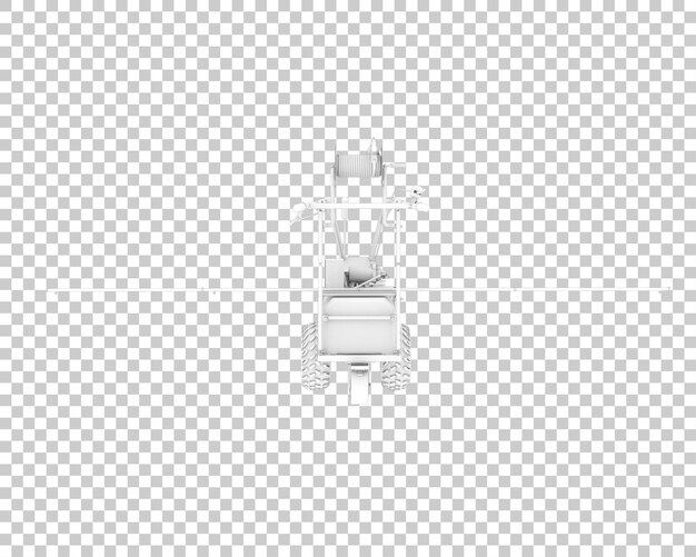 Máquina cultivadora aislada sobre fondo transparente Ilustración de renderizado 3d