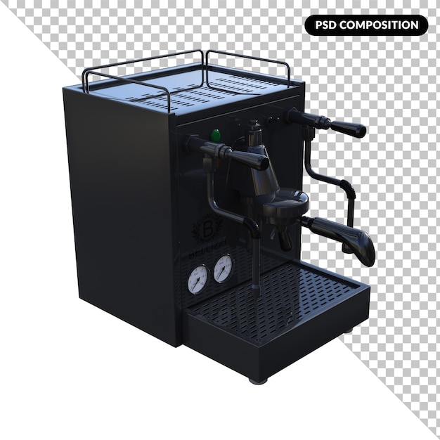 PSD máquina de café isolada renderização em 3d