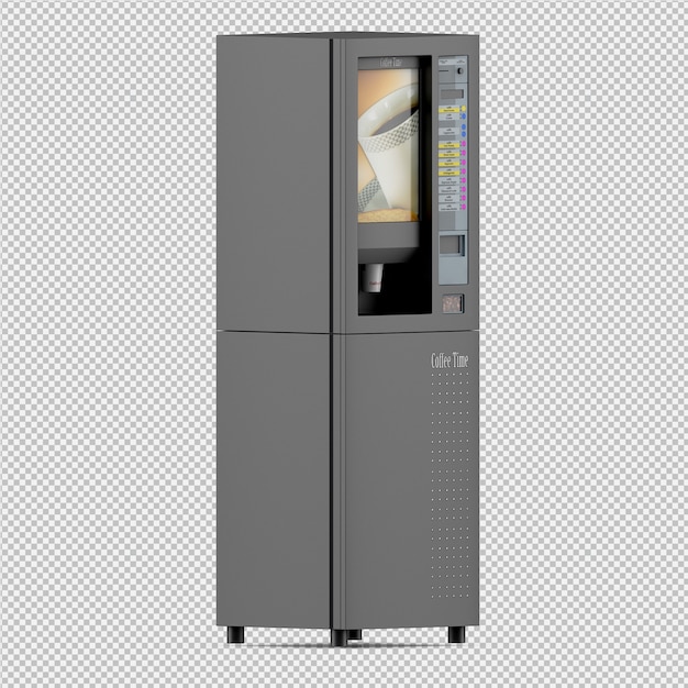 Máquina de café isométrica renderização 3D isolada