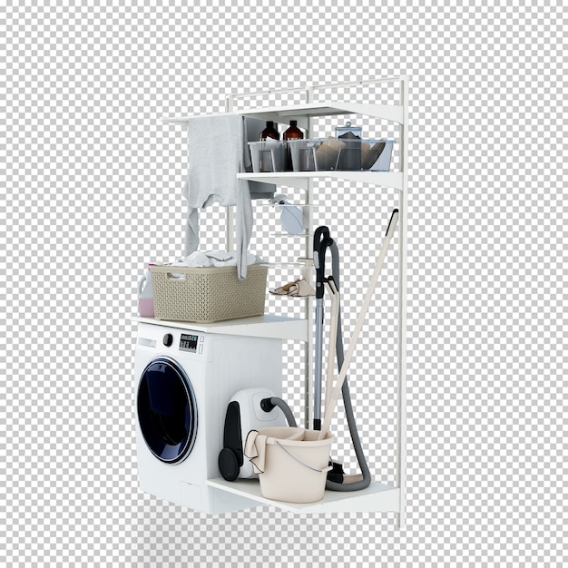 PSD máquina de lavar roupa em renderização em 3d