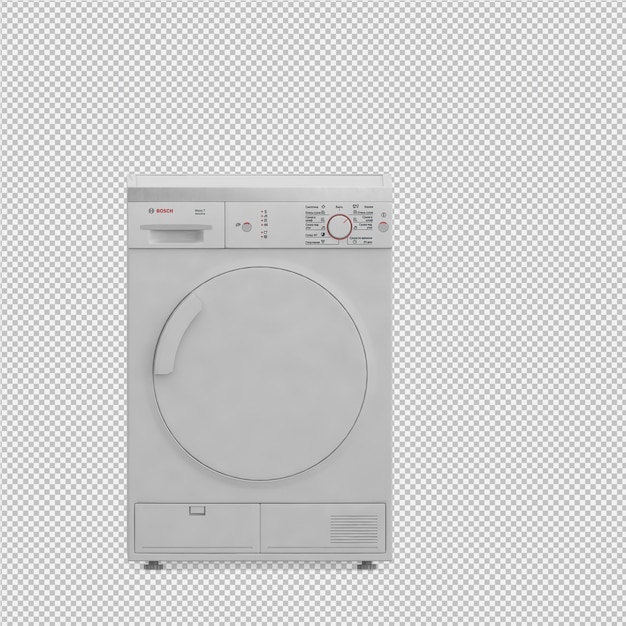 Máquina de lavar roupa isométrica 3D render