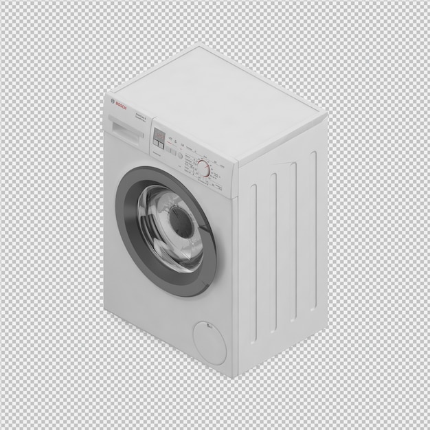 Máquina de lavar roupa isométrica 3D render