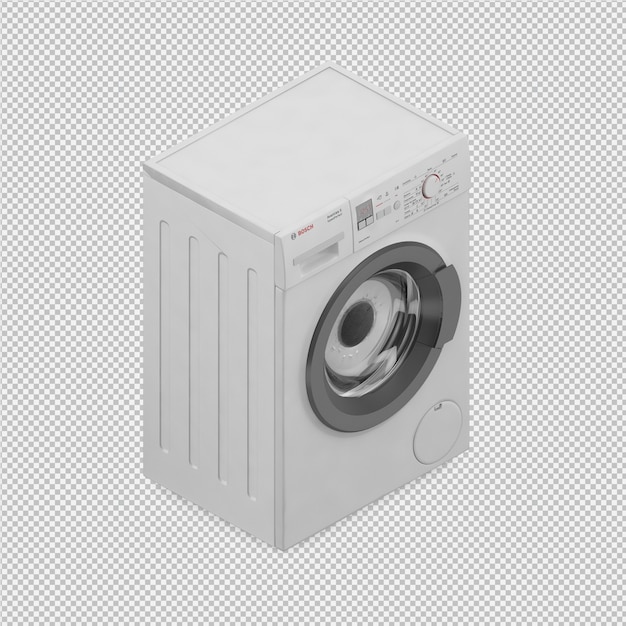 Máquina de lavar roupa isométrica 3D render