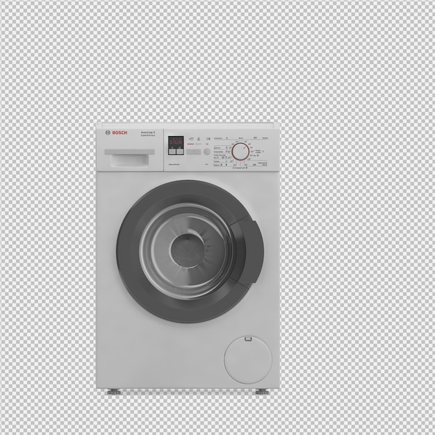 Máquina de lavar roupa isométrica 3D render