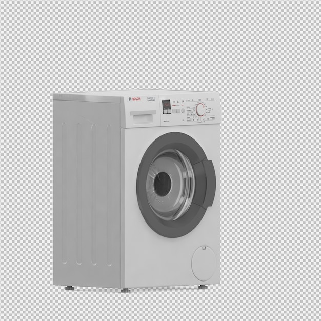 Máquina de lavar roupa isométrica 3D render