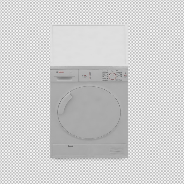 Máquina de lavar roupa isométrica 3D render